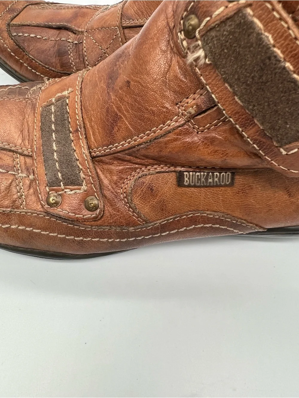 Buckaroo Men's Casual Leather Ankle Boots in Brown
